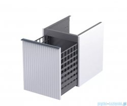 Oristo Etna szafka niska z koszem Ryflowana 40x50x45cm Biały Mat OR52-SN1S-40-2R