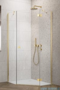 Radaway Essenza 8 Gold Ptj kabina pięciokątna 90x90cm prawa złoty połysk/szkło przejrzyste 10490000-09-01R/10490200-01-01