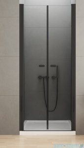 New Trendy New Soleo Black drzwi wnękowe dwuskrzydłowe 120x195 cm przejrzyste D-0218A