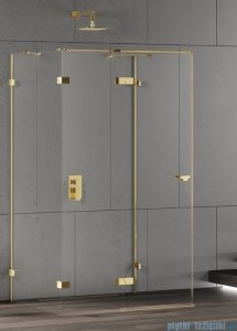 New Trendy Eventa Gold Shine kabina prysznicowa przyścienna 90x90x200 przejrzyste Lewa Złoty połysk EXK-4800