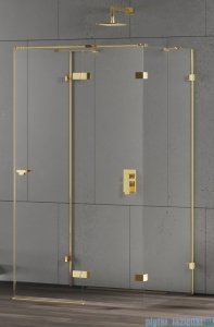 New Trendy Eventa Gold Shine kabina prysznicowa przyścienna 100x80x200 przejrzyste Prawa Złoty połysk EXK-4805