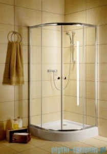 Radaway Classic A Kabina prysznicowa półokrągła z drzwiami przesuwnymi 90x90x185 szkło fabric 30000-01-06