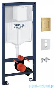 Omnires Grohe Rapid stelaż podtynkowy do WC zestaw 4w1 przycisk złoty szczotkowany RAPIDSETGLB