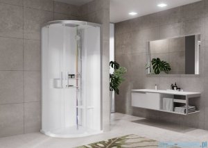 Novellini Glax 2 2.0 kabina masażowo-parowa 90x90 srebrna G22R90M5-1BB