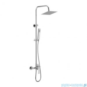 Excellent Clever 2.0 zestaw prysznicowy ścienny z deszczownicą 25 cm chrom AREX.4181CR