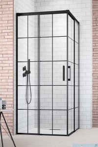 Radaway Idea Black Kdd Factory kabina prysznicowa 120x100cm czarny mat/szkło przejrzyste 387064-54-55L/387062-54-55R