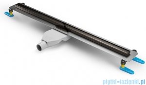 New Trendy Visio Slim Gunmetal odpływ liniowy z rusztem szczotkowanym w kolorze grafit 60x3,2 cm OL-0091