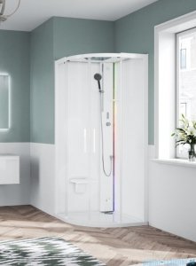 Novellini Glax 1 2.0 kabina z sauną parową 100x100 biała G21R109M5-1UU