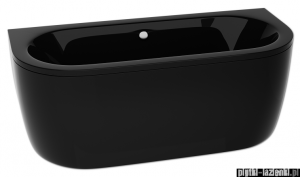 Besco Vista black wanna 140x75cm wolnostojąca przyścienna czarna z syfonem #WKV-140-WSCZARNA