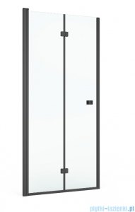 Roca Capital drzwi prysznicowe bifold CZARNY MAT 90x195cm przejrzyste AM4509016M