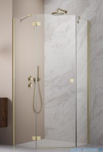 Radaway Essenza 8 Brushed Gold Ptj kabina pięciokątna 90x90cm lewa szczotkowane złoto 10490000-99-01L/10490200-01-01