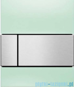 Tece Square przycisk do pisuaru szkło zielone, przycisk stal szczotkowana 9.242.804