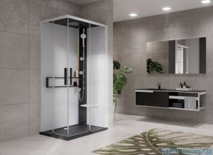 Novellini Glax 2 2.0 kabina z hydromasażem hydro plus 80x80 czarna G22A80T1L-1HU