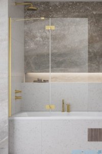 Radaway Essenza Gold PND II parawan nawannowy 110cm lewy złoty połysk/przejrzyste 110002110-09-01L