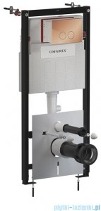 Omnires Flush Set Strongframe stelaż podtynkowy do WC z ECO spłukiwaniem przycisk spłukujący miedź połysk STFWCECO1M-RCP
