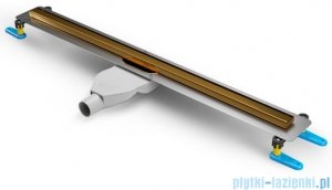 New Trendy Visio Slim Gold Shine odpływ liniowy z rusztem polerowanym w kolorze złota 70x3,2 cm OL-0072