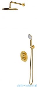 Omnires Y System prysznicowy podtynkowy termostatyczny złoto szczotkowane SYSYT05GLB