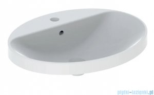 Geberit VariForm Umywalka owalna z półką z otworem na baterię 60x48cm szkliwiony spód KeraTect 500.725.00.2
