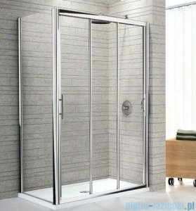 Novellini Drzwi prysznicowe przesuwne LUNES P 126 cm szkło przejrzyste profil chrom LUNESP126-1K