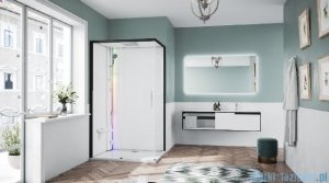 Novellini Glax 1 2.0 kabina z sauną parową 120x90 lewa czarna G212P299ST5-1HH