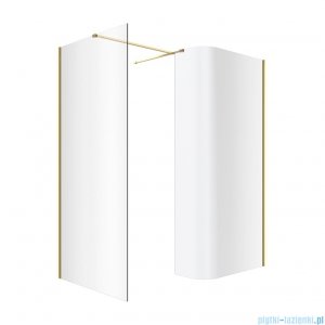 Excellent Vidoq walk-in kabina prysznicowa gięta, ścianka prosta 90cm, ścianka gięta 93cm złoty połysk KAEX.1507.K.0900.0930.GL