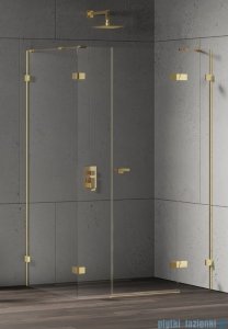 New Trendy Eventa Gold Shine kabina prysznicowa prostokątna 150x80x200 cm prawa przejrzyste Złoty połysk EXK-4779