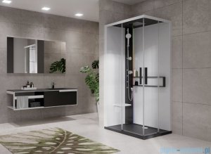 Novellini Glax 2 2.0 kabina z hydromasażem hydro plus 90x70 lewa czarna G22A9070SM1L-1HU