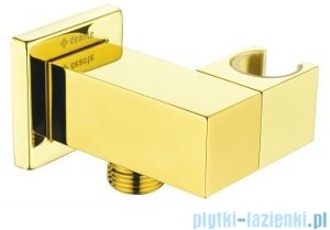 Deante Cascada Gold przyłącze kątowe z uchwytem na słuchawkę  kwadratowe złoty NAC Z58K
