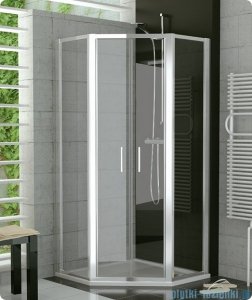 SanSwiss Top-Line Pięciokątna kabina prysznicowa TOP52 z drzwiami otwieranymi 100x100cm pas/biały TOP5261000451