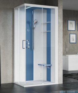 Novellini Skill 2A kabina z hydromasażem prawa błękitna 120x80 SKIA129DM1F-1AN0