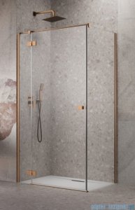 Radaway Essenza Kdj Brushed Copper kabina 90x80cm lewa szczotkowana miedź 1385044-93-01L/1384051-01-01