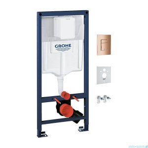 Omnires Grohe Rapid stelaż podtynkowy do WC zestaw 4w1 przycisk miedź RAPIDSETCP