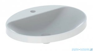 Geberit VariForm Umywalka owalna z półką z otworem na baterię, bez przelewu 60x48cm szkliwiony spód KeraTect 500.727.00.2