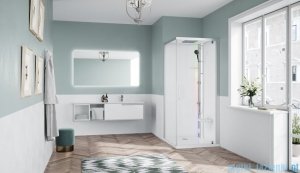 Novellini Glax 1 2.0 kabina z sauną parową 90x90 prawa srebrna G21GF99DM5-1BB