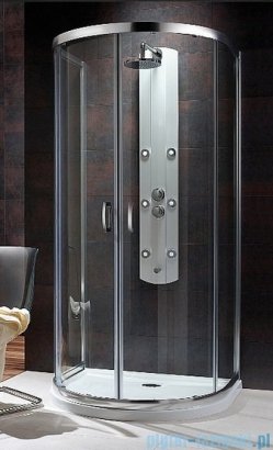 Radaway Premium Plus P Kabina półokrągła 100x90 szkło przejrzyste + Brodzik Delos P + syfon 33300-01-01N/4Z19035-03N