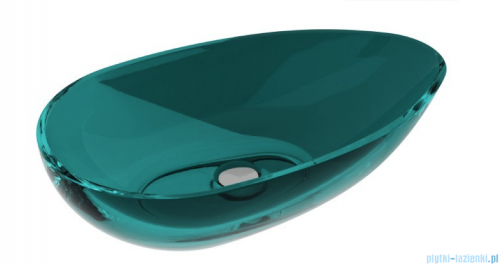 Besco Neya Ocean Breeze + syfon chrom umywalka nablatowa 60x35x15cm #UMN-60-OBC
