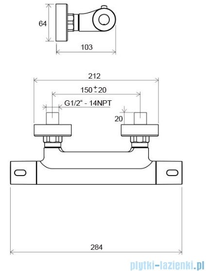 Ravak Termo bateria natryskowa ścienna termostatyczna X070096