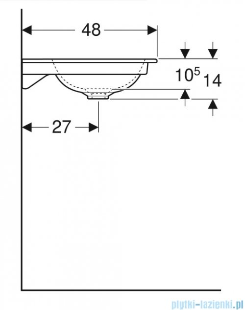 Geberit One Umywalka meblowa bez otworu na baterię 90x48cm KeraTect 505.011.01.3