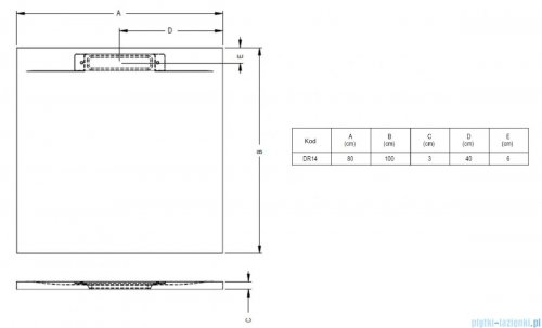 Riho Isola brodzik posadzkowy 100x80 antracyt D007005080