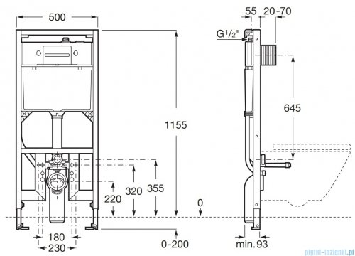 Roca DUPLO S SMART COMPACTO - stelaż podtynkowy SLIM do toalet myjących A8900A8020