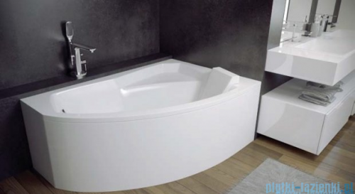 Besco Rima 140x90cm wanna asymetryczna prawa + obudowa + syfon