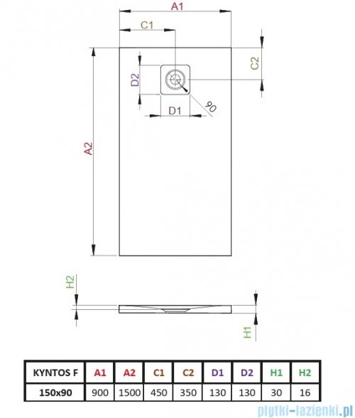Radaway Kyntos F brodzik 150x90cm antracyt HKF15090-64