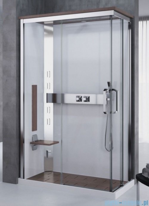 Novellini Nexis kabina prysznicowa z hydromasażem 100x80 lewa white oak NEXA109ST5-1KQ