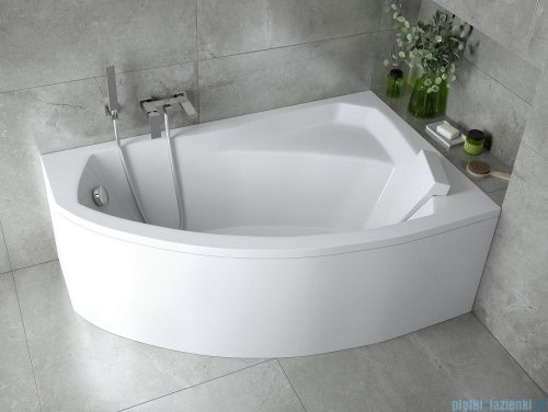 Besco Rima 130x85cm wanna asymetryczna prawa + obudowa + syfon #WAR-130-NP/OAR-130-P/L/19975