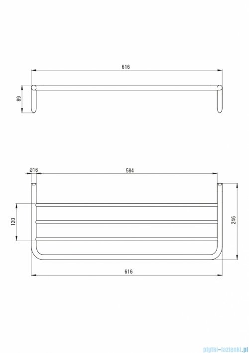  Deante SILIA Półka żeberkowa chrom ADI_0531