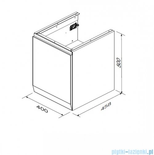 Oristo Brylant szafka niska lewa 40x50x45cm szaroniebieski mat OR36-SN1D-40-16-L