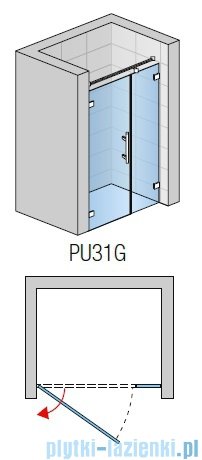 SanSwiss PUR PU31 Drzwi prawe wymiary specjalne do 200cm przejrzyste PU31DSM41007