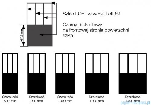 SanSwiss Loft Attic 69 kabina Walk In Easy 80cm profile czarne STR4P0800669