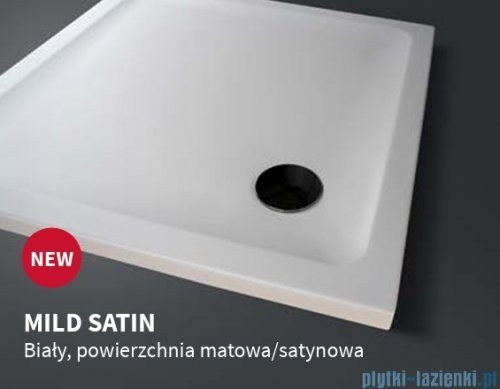 New Trendy Mild Satin Brodzik akrylowy asymetryczny 80x90x11,5 cm lewy biały mat B-0686