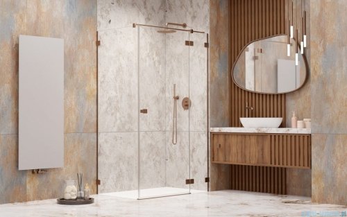 Radaway Essenza Pro Brushed Copper Kdj kabina 90x70cm prawa szczotkowana miedź 10097090-93-01R/10098070-01-01